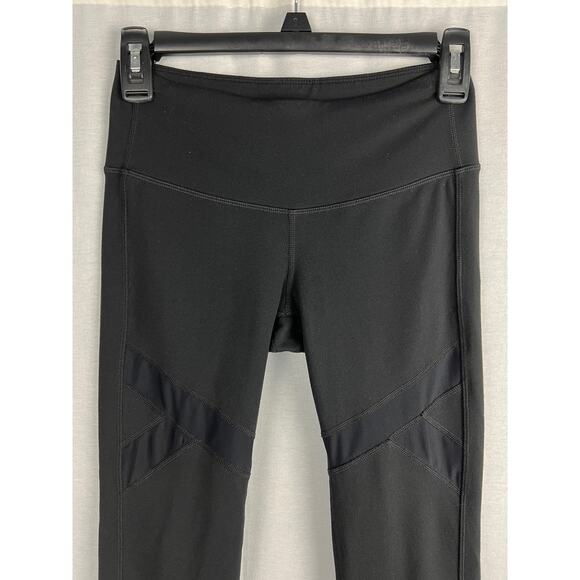 Athleta Leggings Crux Capri Tight Black Mesh Athletic Workout Running Exercise - Picture 3 of 7